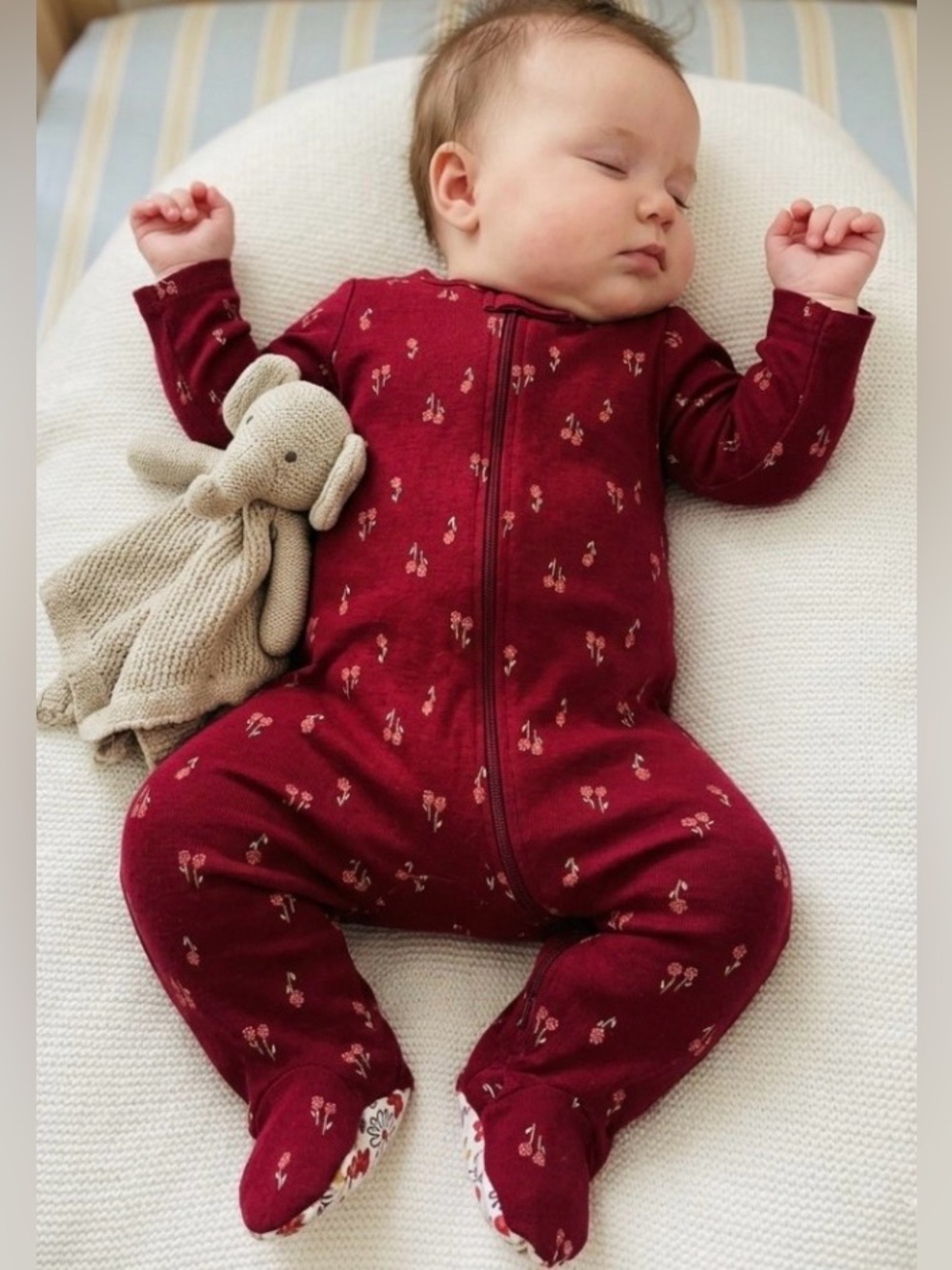 CARTER’S 2-pk Just One You Ditsy Floral Onesie Sleepers 2-way Zipper 6 Month NWT